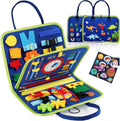 Busy Board Montessori Toy for 1 2 3 4 Years Old, Educational Activity Sensory Board Preschool Learning Fine Motor Skills Toys, Toddler Travel Toy for Plane Car