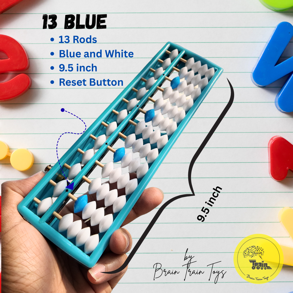 Brain Train Abacus — 13 Column Blue