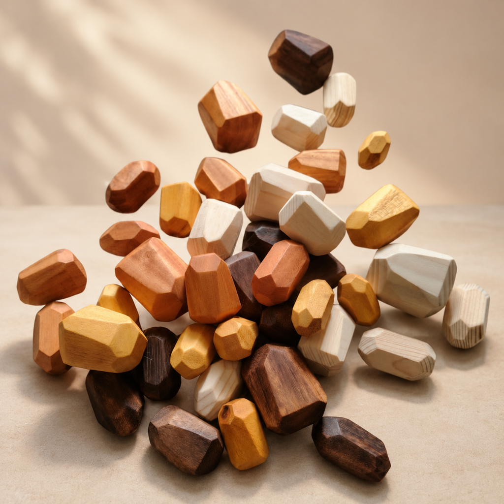 Wooden Rock Balancing Set for Kids & Adults