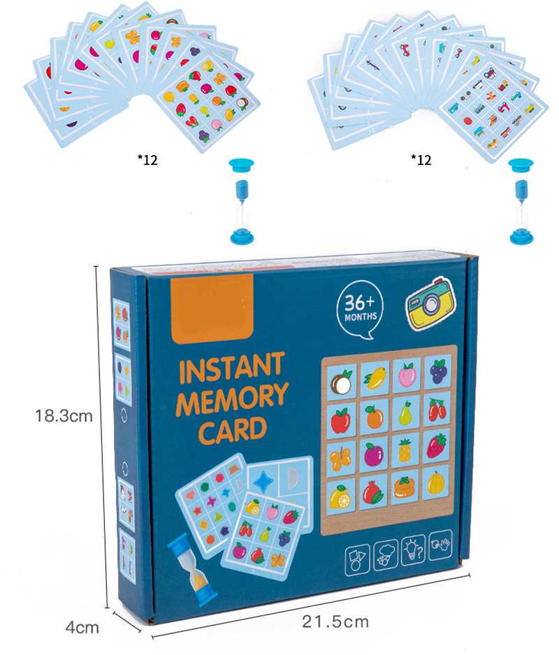 BrainTrain Memory Matching Card Game Educational Interactive Fun Preschool Toy Memory Game Learning Toy Wooden Early Childhood Education