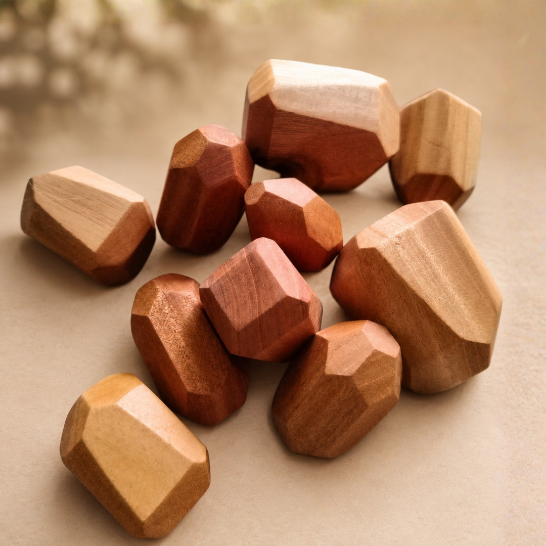 Wooden Rock Balancing Set for Kids & Adults