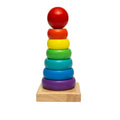 Rainbow Wooden Stacking Tower - Early Learning Toy for Color, Size & Motor Skills