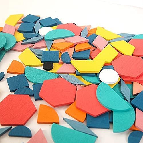 180-Piece Wooden Tangram Pattern Blocks Set