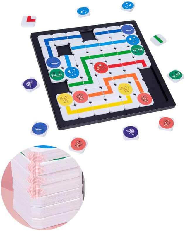 Connect the Dots Route Puzzle Board – Wooden Logic Game