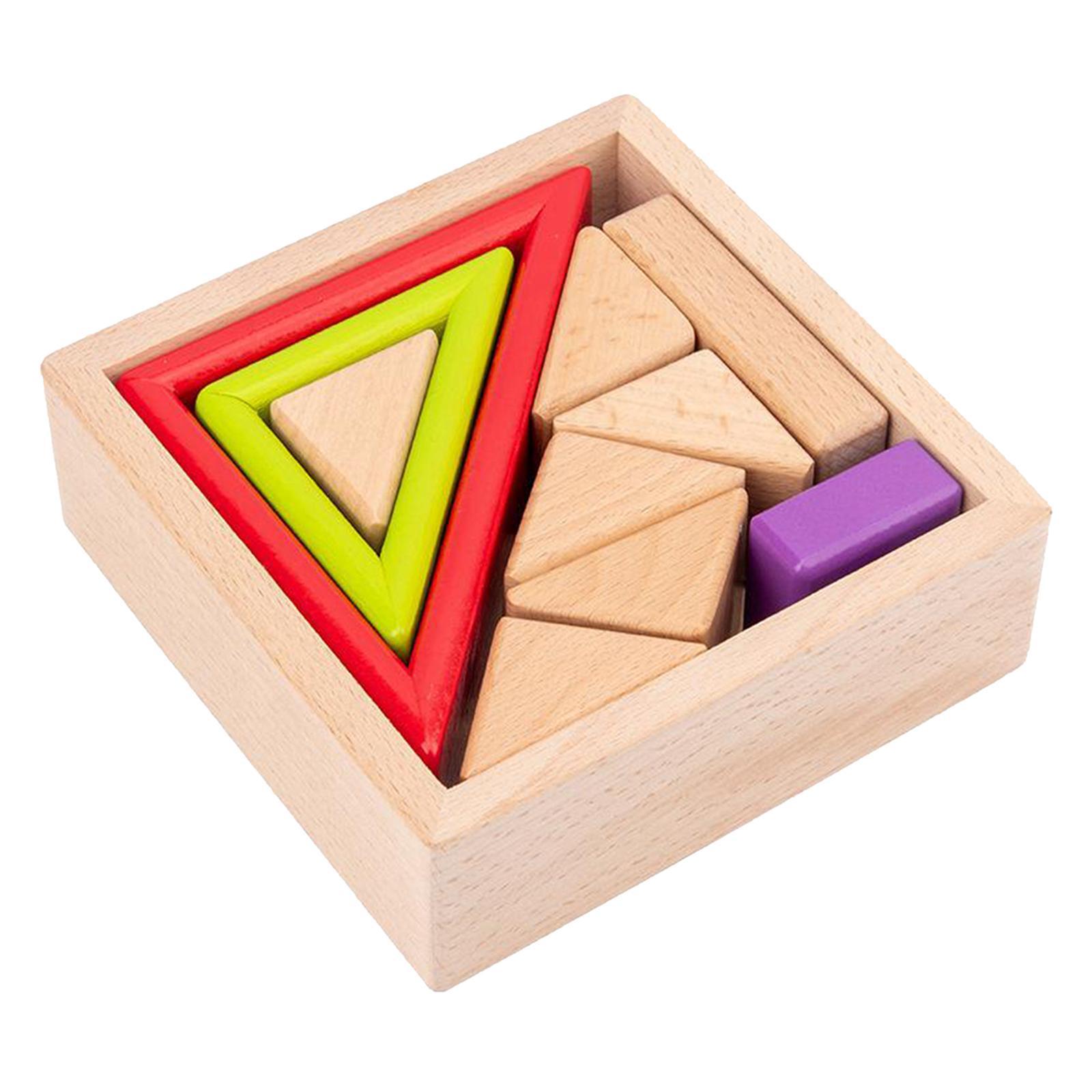 Wooden Building Blocks Toy Set Classic Stacking Game Toys for Kids Toddler