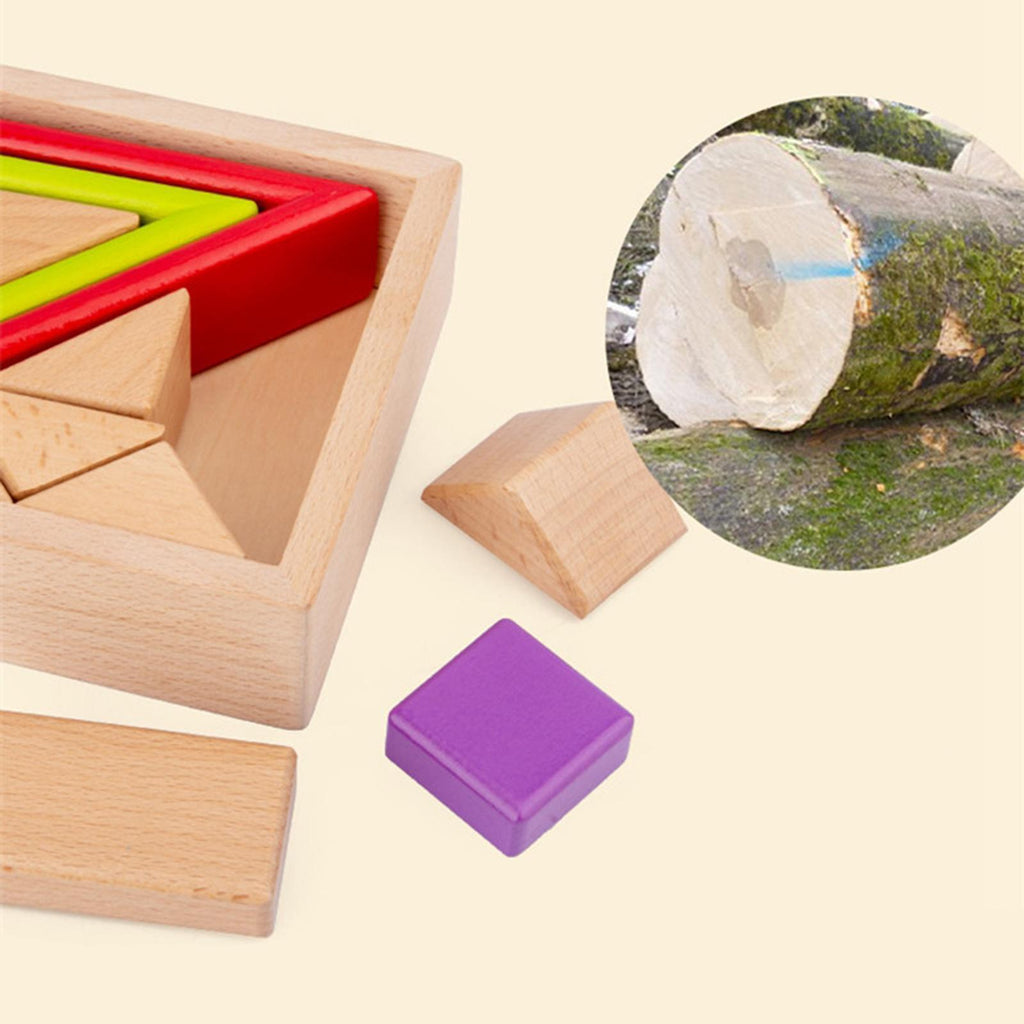 Wooden Building Blocks Toy Set Classic Stacking Game Toys for Kids Toddler