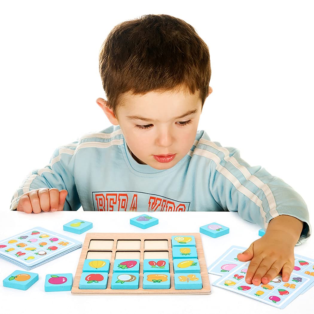 BrainTrain Memory Matching Card Game Educational Interactive Fun Preschool Toy Memory Game Learning Toy Wooden Early Childhood Education