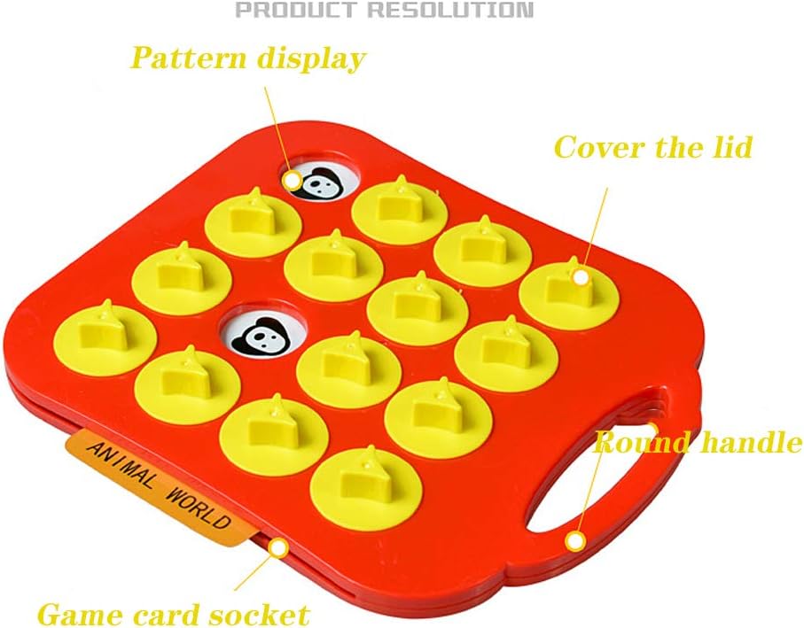 Memory Matching Game Lianliankan Games Interactive Puzzle Game Includes 10 Game Cards,16 Covers,1 Hourglass and 1 Game Base Memory Matching Game for Kids