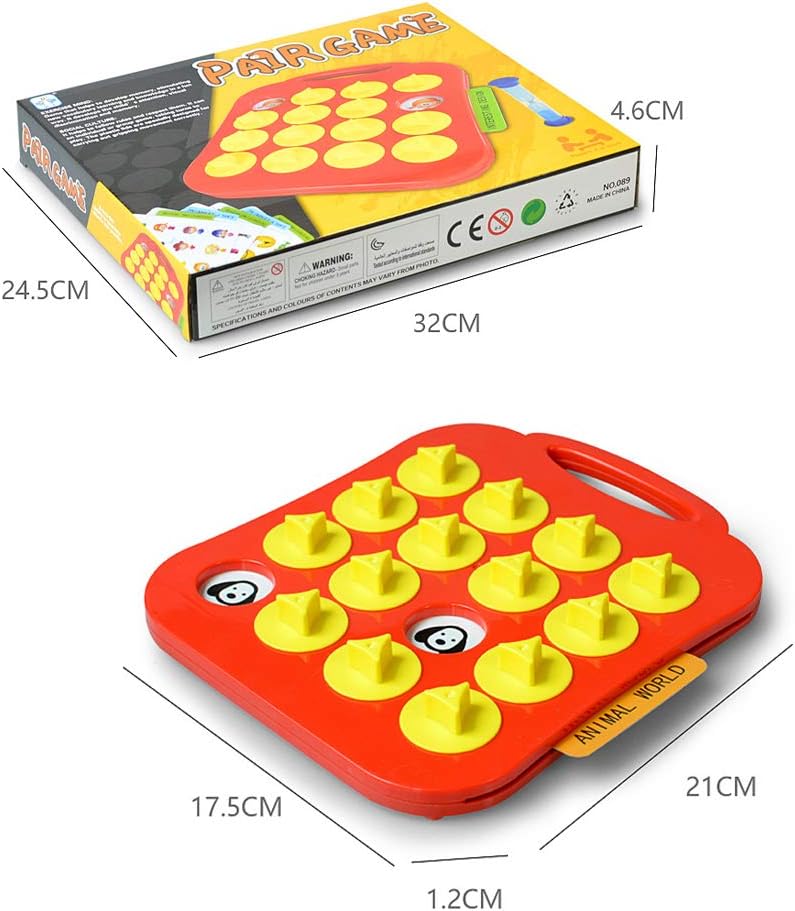 Memory Matching Game Lianliankan Games Interactive Puzzle Game Includes 10 Game Cards,16 Covers,1 Hourglass and 1 Game Base Memory Matching Game for Kids