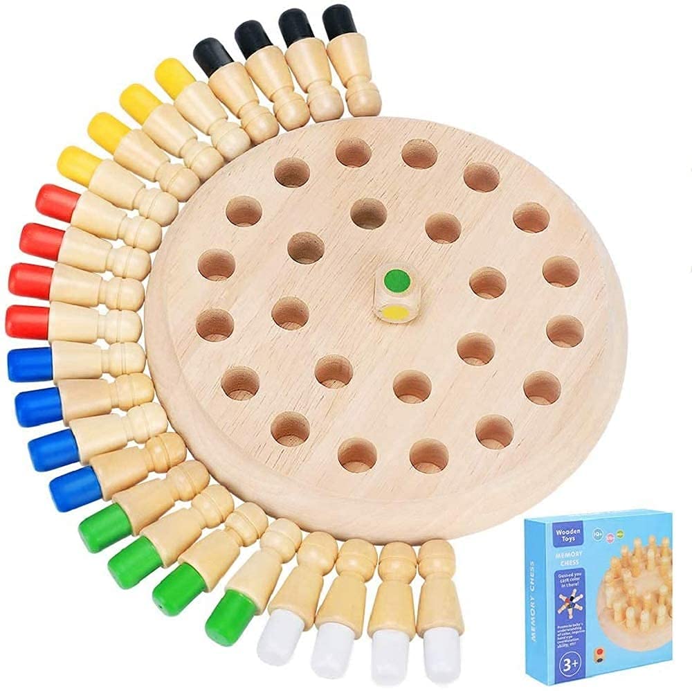 Memory Chess – Wooden Color Memory Game