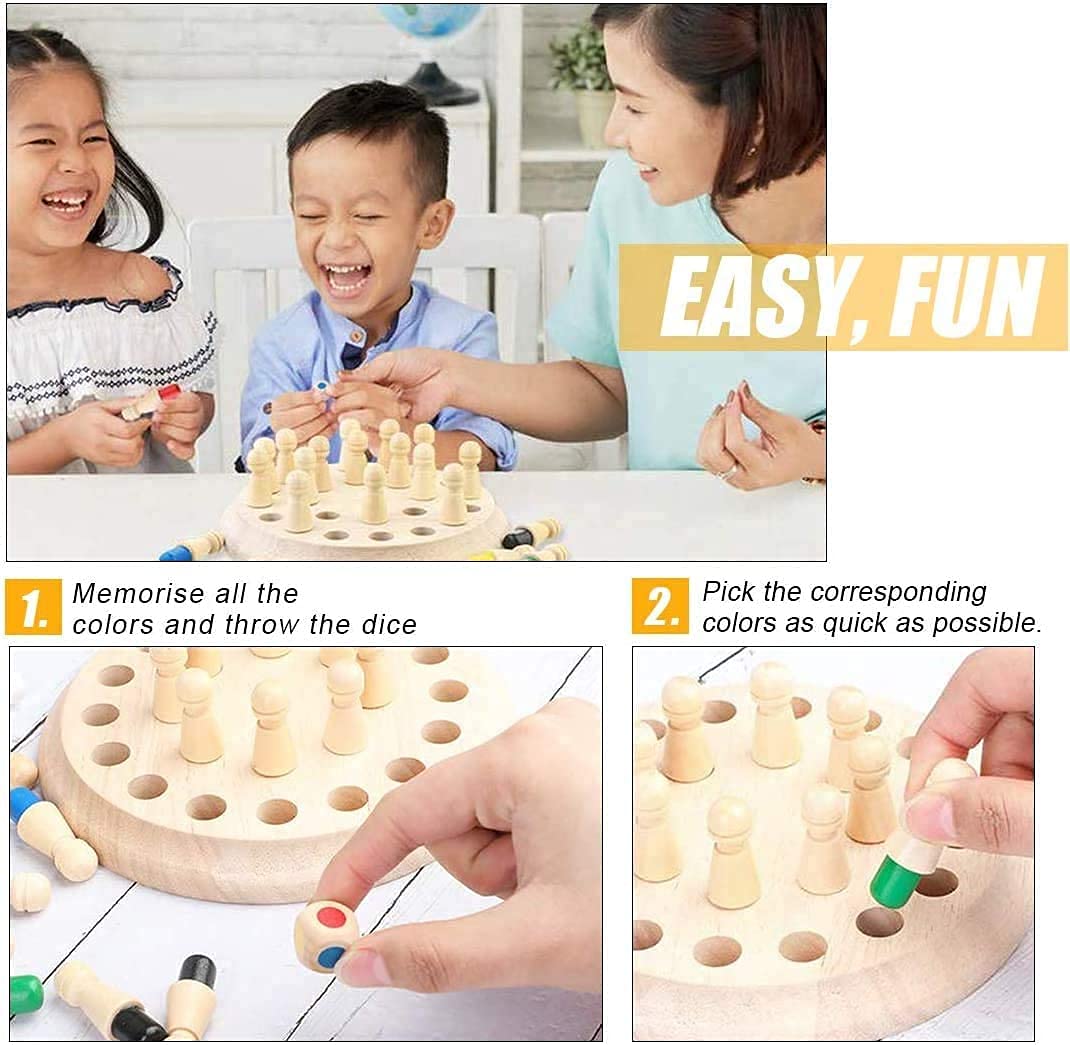 Memory Chess – Wooden Color Memory Game