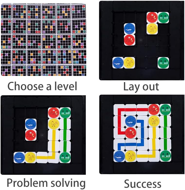 Connect the Dots Route Puzzle Board – Wooden Logic Game