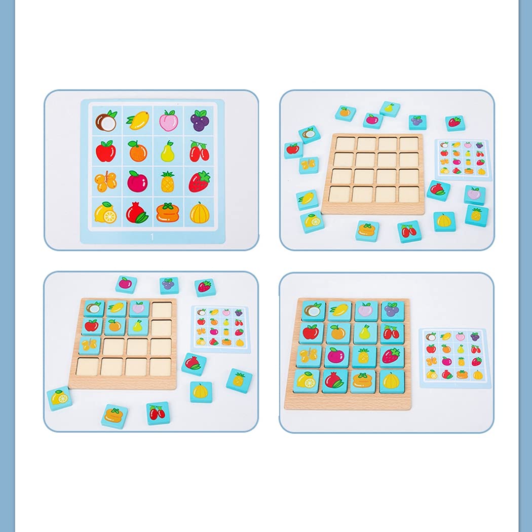 BrainTrain Memory Matching Card Game Educational Interactive Fun Preschool Toy Memory Game Learning Toy Wooden Early Childhood Education
