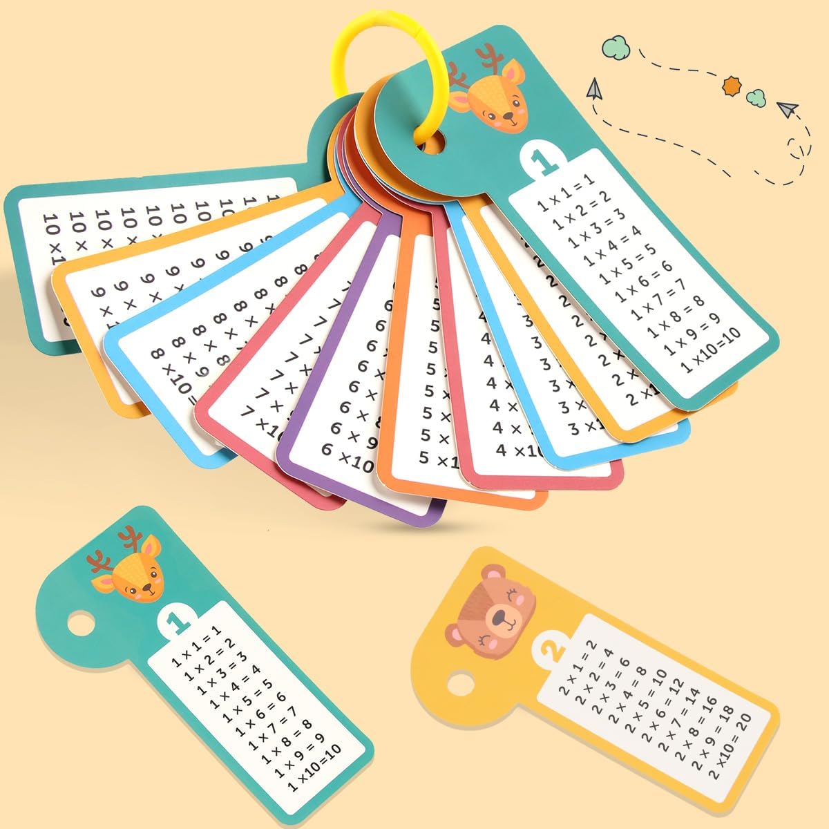 Wooden Multiplication Board Game for Kids – Math Learning Toy with Flash Cards