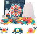 180-Piece Wooden Tangram Pattern Blocks Set