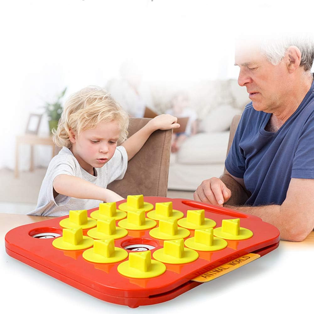 Memory Matching Game Lianliankan Games Interactive Puzzle Game Includes 10 Game Cards,16 Covers,1 Hourglass and 1 Game Base Memory Matching Game for Kids