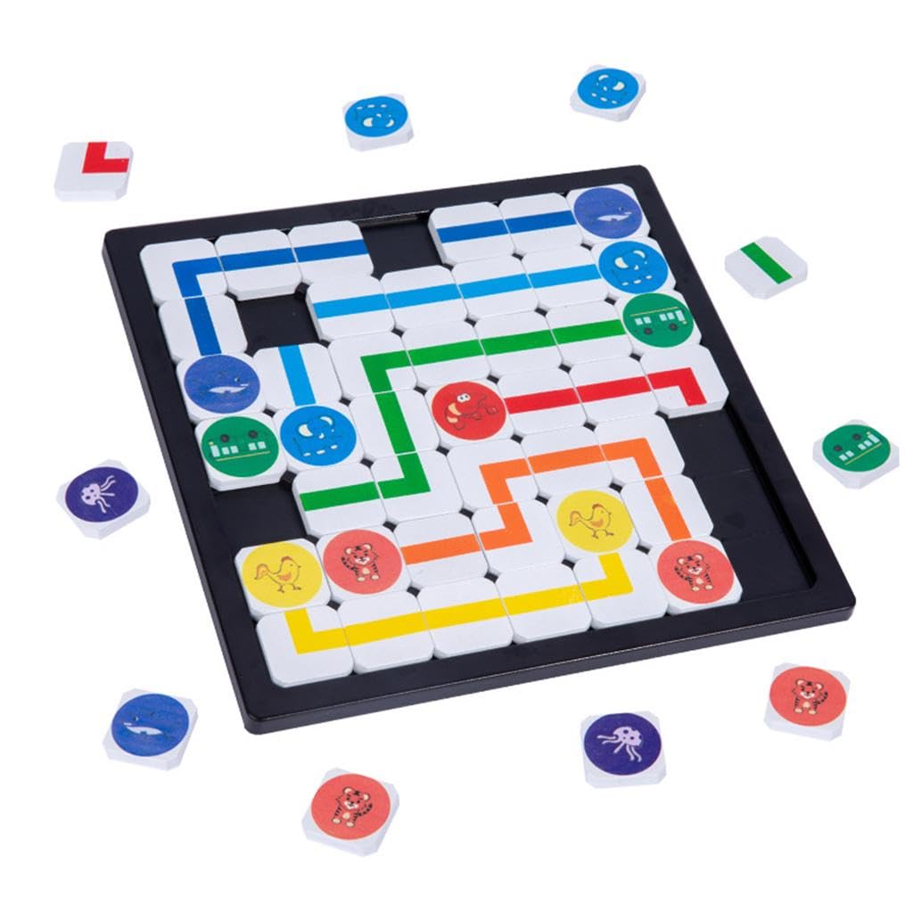 Connect the Dots Route Puzzle Board – Wooden Logic Game