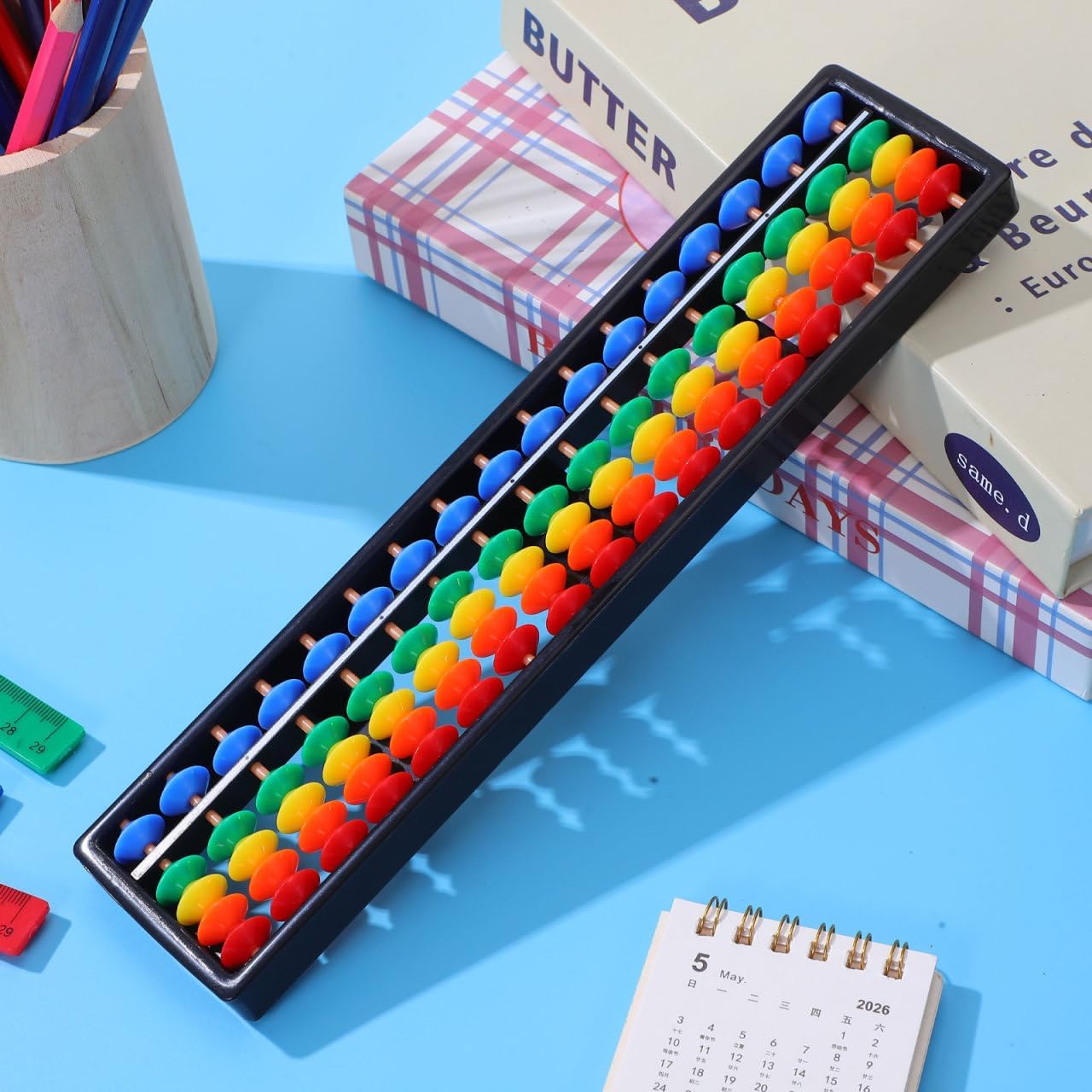 Brain Train Abacus — 17 Column Rainbow