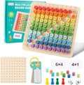 Wooden Multiplication Board Game for Kids – Math Learning Toy with Flash Cards