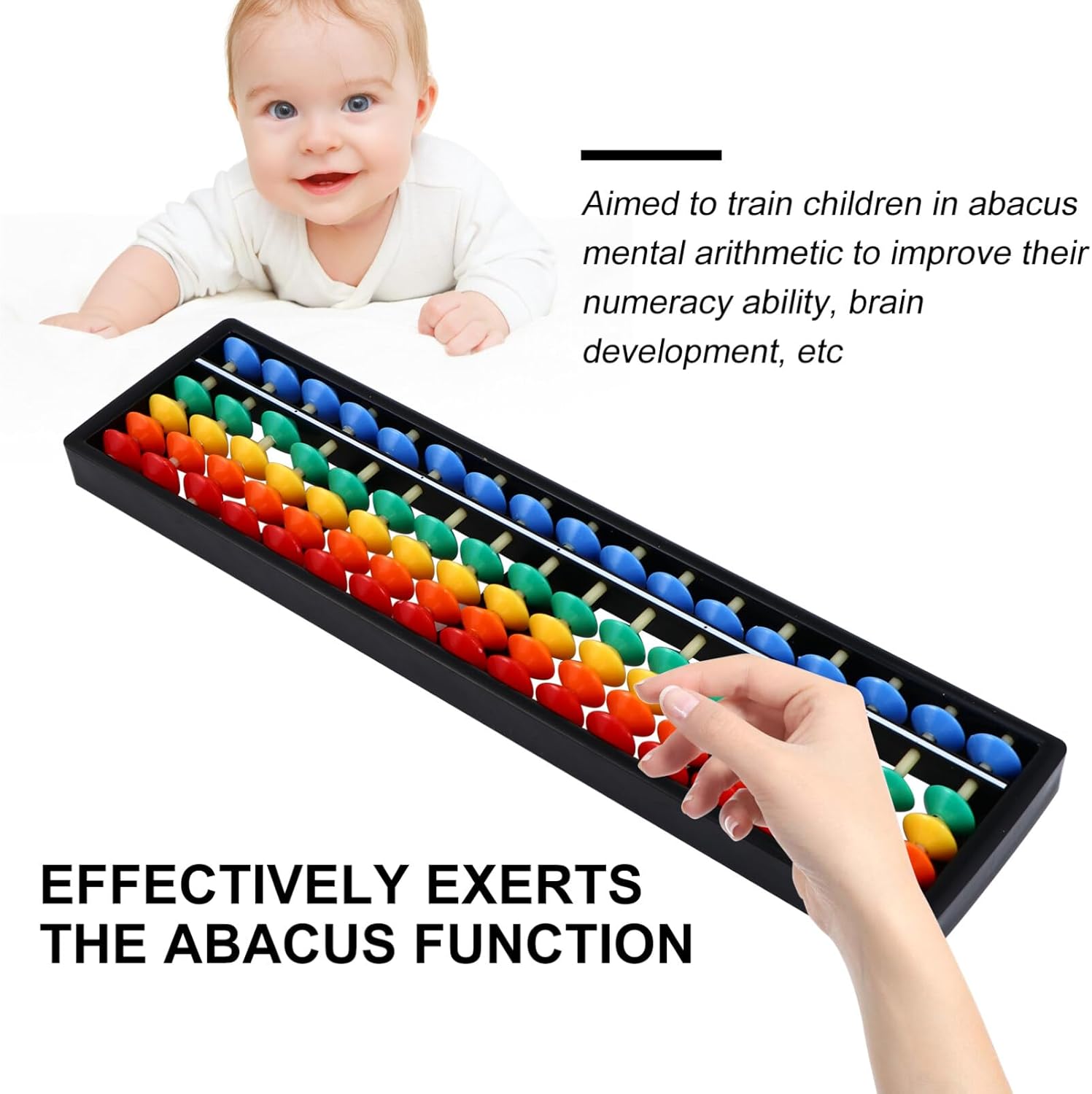 Brain Train Abacus — 17 Column Rainbow