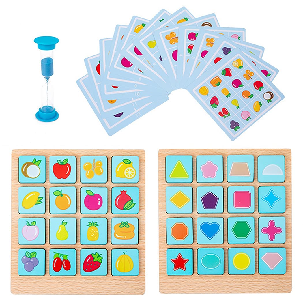 BrainTrain Memory Matching Card Game Educational Interactive Fun Preschool Toy Memory Game Learning Toy Wooden Early Childhood Education