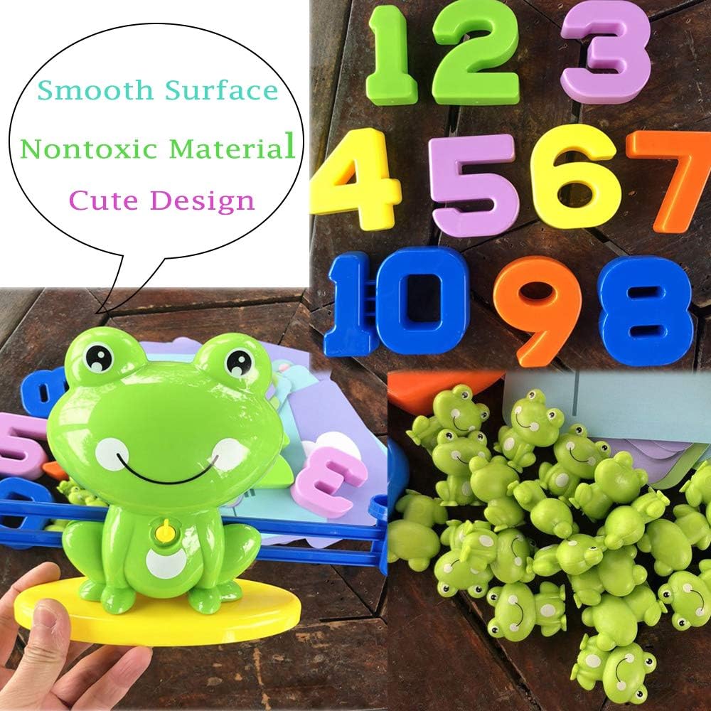 BrainTrain Math Toy Educational Balance Game and Counting Frog Set for School Kids Years 3 4 5 6 7