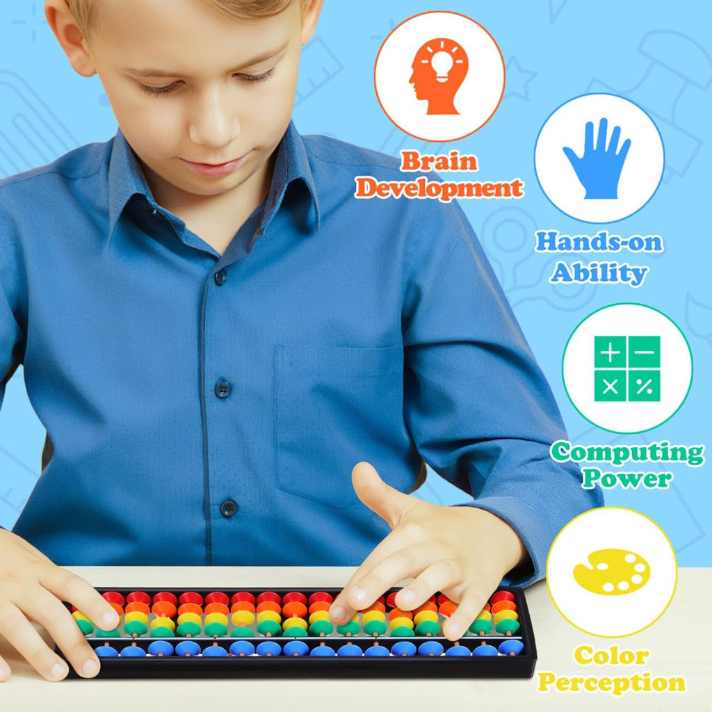 Brain Train Abacus — 17 Column Rainbow