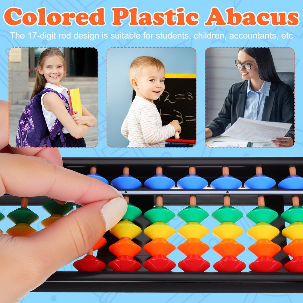 Brain Train Abacus — 17 Column Rainbow