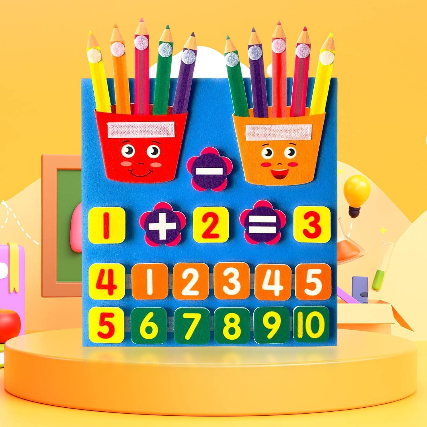 Interactive Math Learning Kit for Toddlers: Felt Board with Counters and Manipulatives for Fun and Engaging Number Activities!