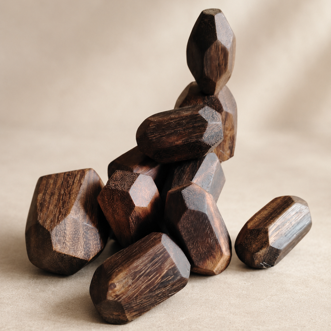 Wooden Rock Balancing Set for Kids & Adults