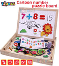 Cartoon Number Magnetic Board Puzzle, Jigsaw Puzzle, Drawing Board, Wooden Toy