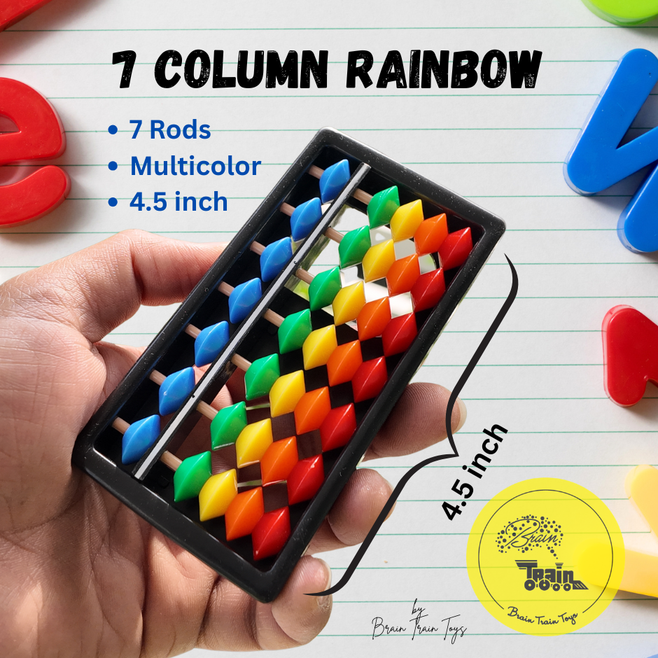 Brain Train Abacus — 7 Column Rainbow