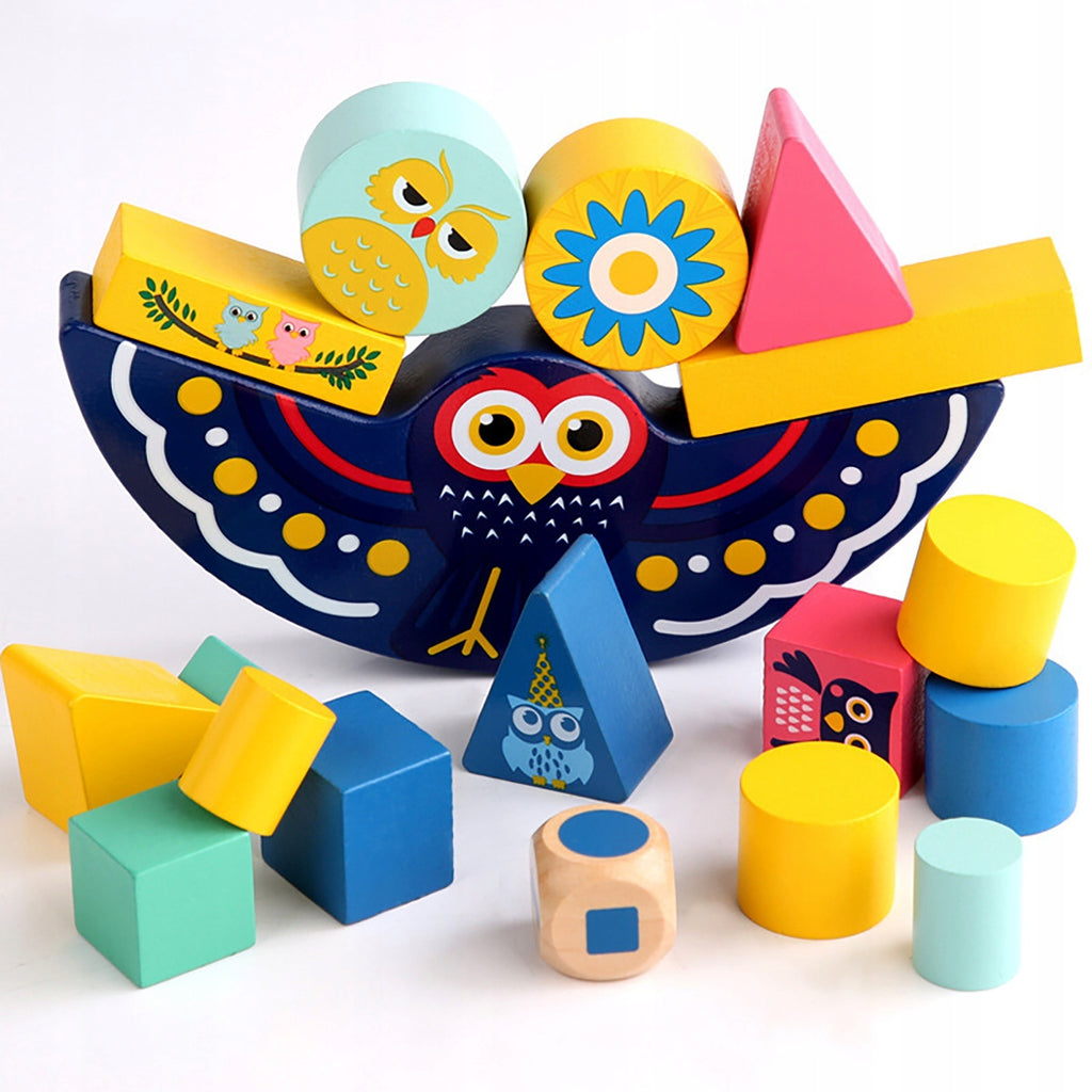 Owl Balance Blocks Game – Wooden Stacking Toy
