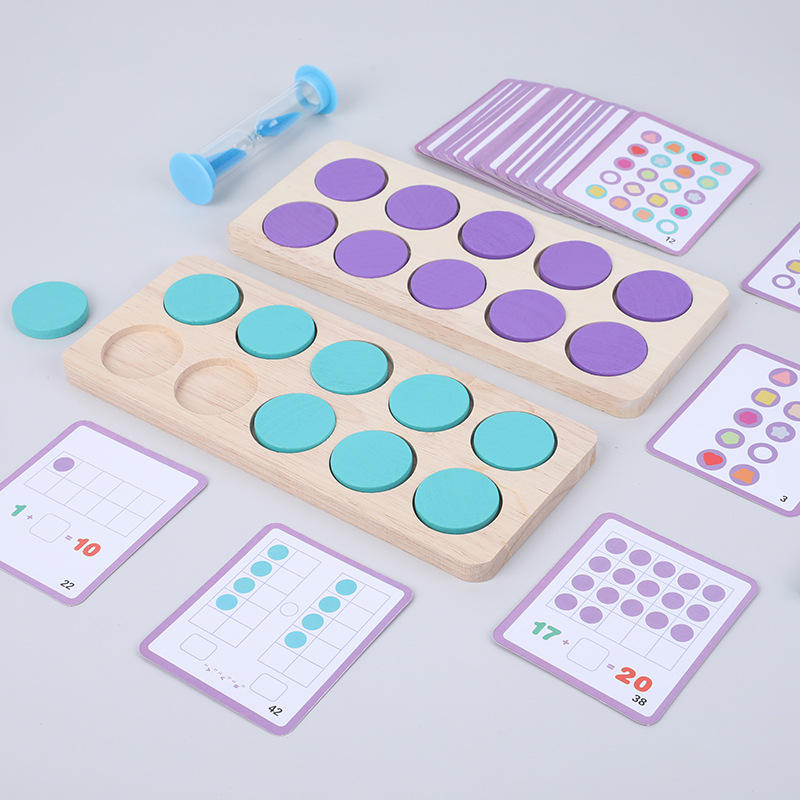 Ten Grid Memory Chess, Kids Educational Game, Montessori Toy, Wooden, Shapes Wooden Montessori Toys Kids Counting Math Learning Board Logical Thinking Children Early Educational Toys