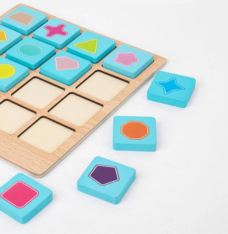 BrainTrain Memory Matching Card Game Educational Interactive Fun Preschool Toy Memory Game Learning Toy Wooden Early Childhood Education