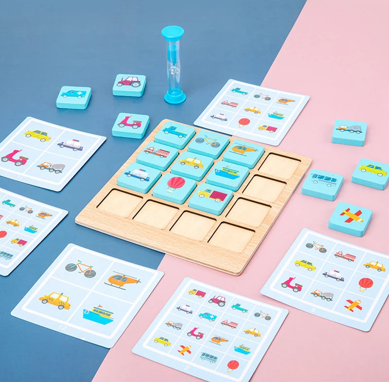 BrainTrain Memory Matching Card Game Educational Interactive Fun Preschool Toy Memory Game Learning Toy Wooden Early Childhood Education