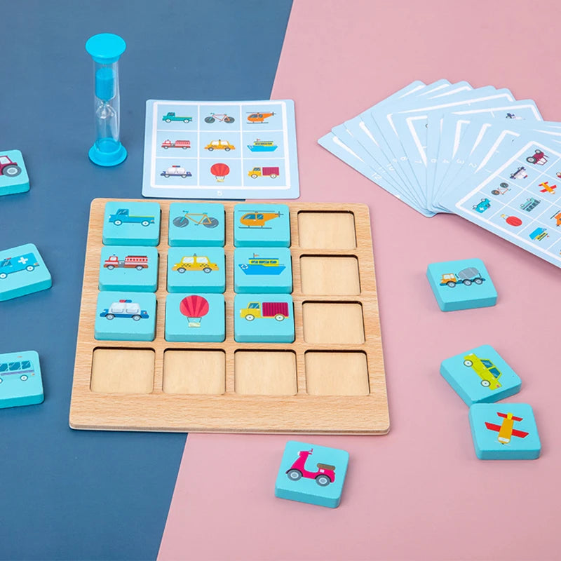 BrainTrain Memory Matching Card Game Educational Interactive Fun Preschool Toy Memory Game Learning Toy Wooden Early Childhood Education