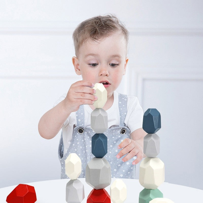 Wooden Rock Balancing Set for Kids & Adults