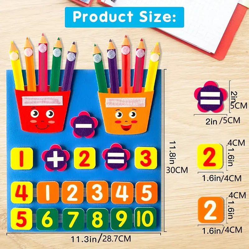 Interactive Math Learning Kit for Toddlers: Felt Board with Counters and Manipulatives for Fun and Engaging Number Activities!