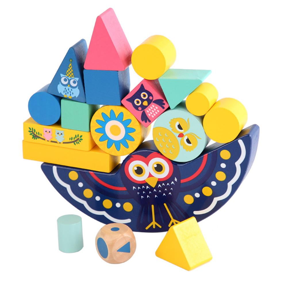 Owl Balance Blocks Game – Wooden Stacking Toy