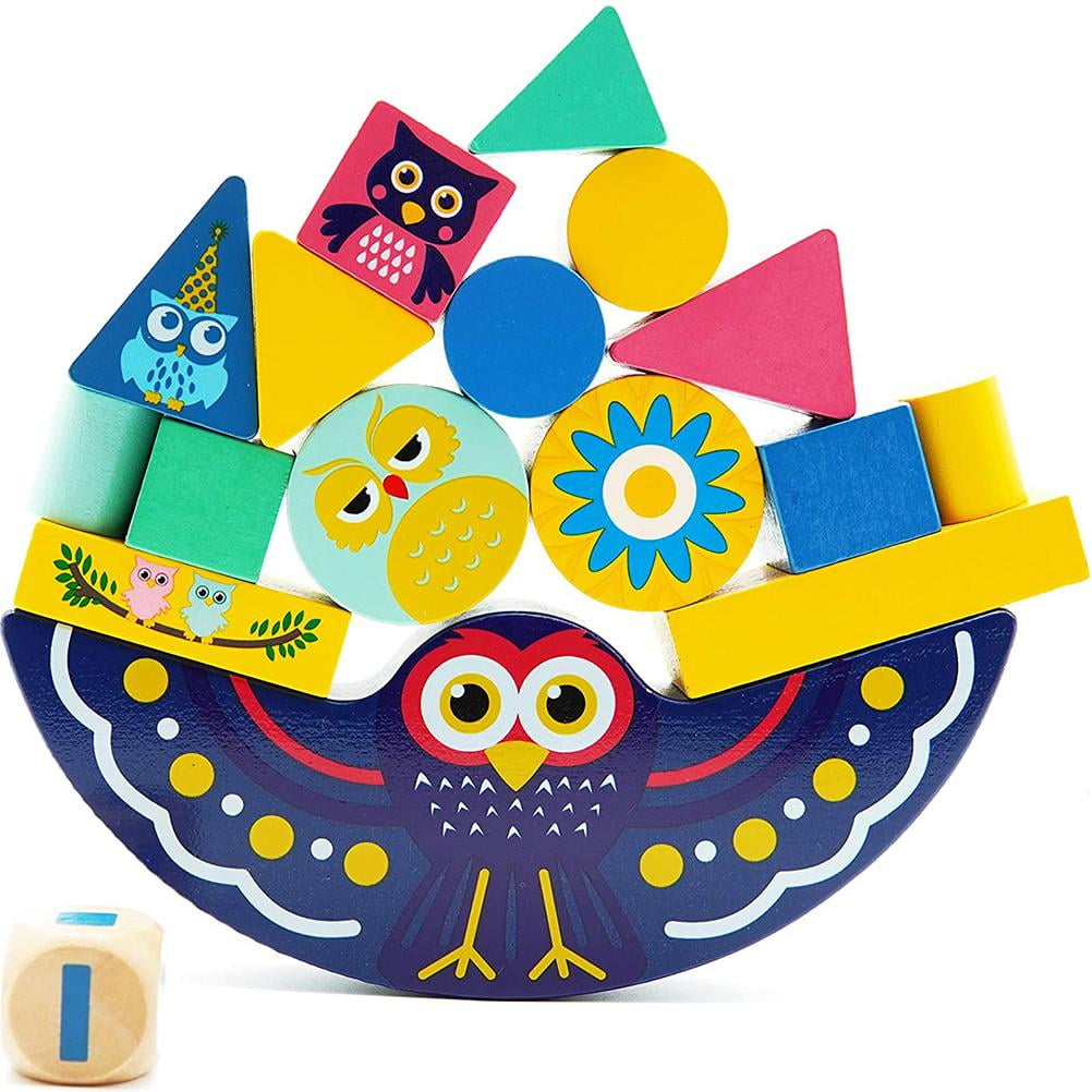 Owl Balance Blocks Game – Wooden Stacking Toy