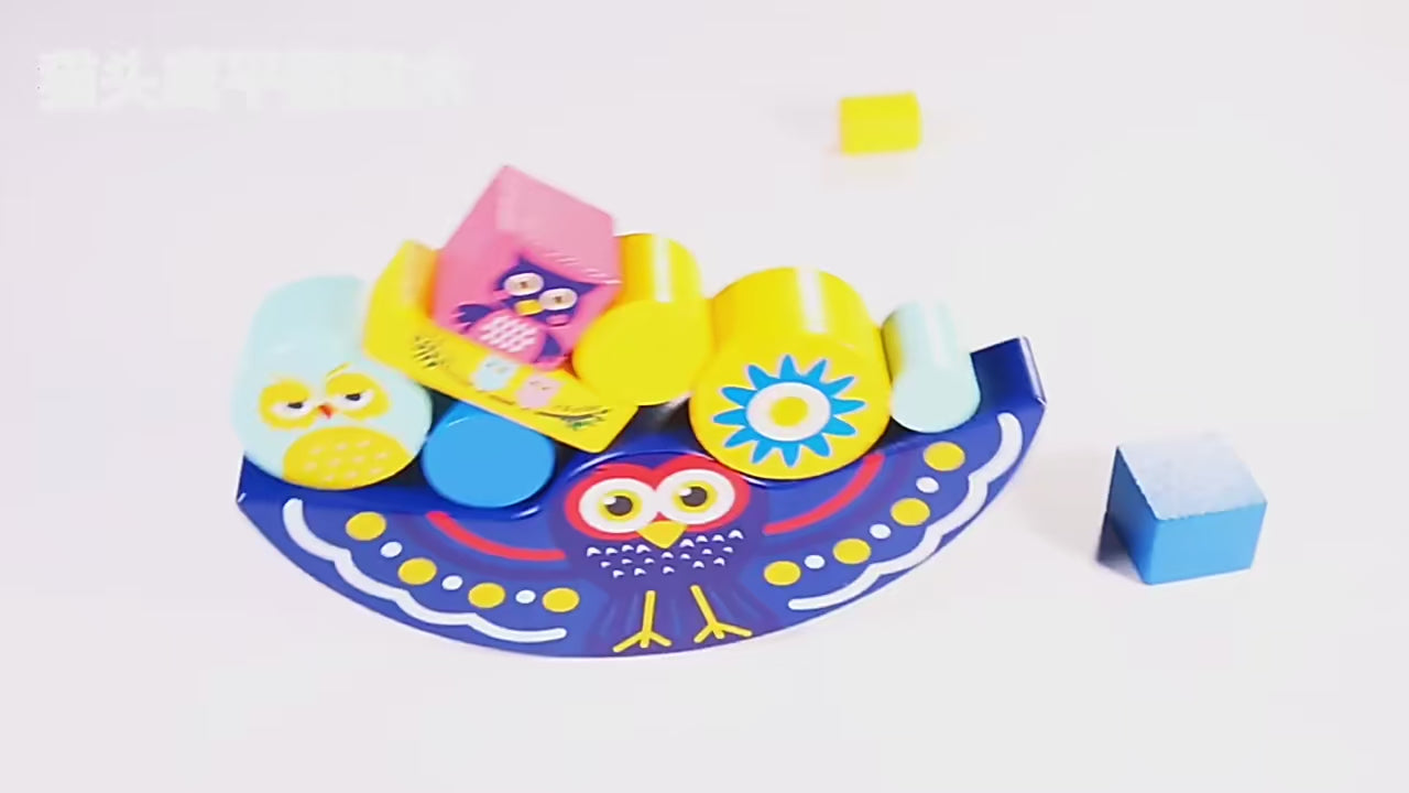 Owl Balance Blocks Game – Wooden Stacking Toy