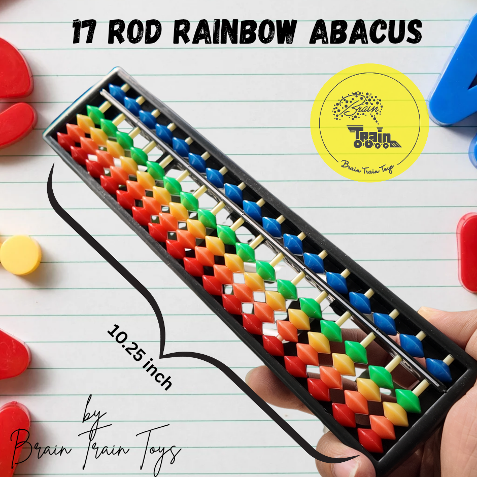 Brain Train Abacus — 17 Column Rainbow