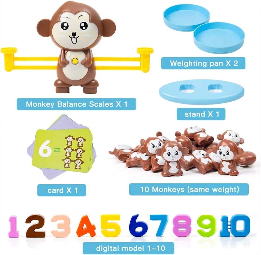 Monkey Balance Math Game – Number & Counting Toy (7.5 inch)
