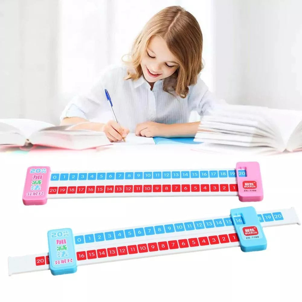 Cute Math Ruler Arithmetic 1-10 Addition Subtraction Learning Ruler Scientific Rail Design Ruler Kids Education Toys Children Gifts