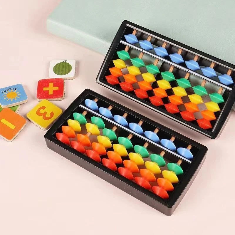 BrainTrain abacus Colorful Beads Mathematics Calculate Chinese Abacus Beginners Learning Maths Toy